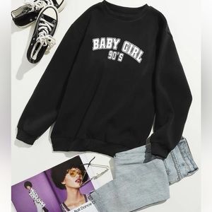 Letter graphic thermal line sweatshirt